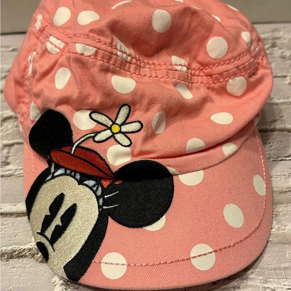 Disney Parks Minnie Mouse Pink White Polka Dot Youth Hat Adjustable